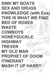 Tuesday Set List From The Water rats 2011